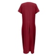 thumbnail image 5 of Penkiiy Combinaisons pour Femmes Combinaisons Décontractées Unies Col en V Coton Lin Combinaison Longue Combinaison à Fermeture Éclair Rouge m Combinaisons, 5 of 5