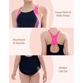 thumbnail image 2 of Charmo Color Blocked Swimsuit for Girls Athletic One Piece Practice Swimwear Racerback Bathing Suit, Size 8-16, 2 of 7
