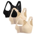 thumbnail image 1 of Yuyuzo 3PC Plus Size Front Closures Bras for Women Back Support Full Coverage Bras Wireless Push up Everyday Bras, 1 of 6