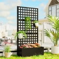 thumbnail image 2 of Outsunny Galvanized Planter Box with Trellis, 35" x 16" x 70", Black, 2 of 10