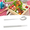 thumbnail image 4 of Stainless Steel Spoon and Chopsticks Sets, Portable Travel Utensils Including Metal Spoon Chopsticks with Case Flatware for Home Outdoor Working Camping, 4 of 8