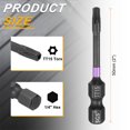 thumbnail image 2 of Uxcell 2pcs TT15 Torx Impact Screwdriver Bit 1/4" Hex Shank 2" Long Magnetic with Hole, 2 of 7