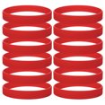 thumbnail image 1 of GOGO 12 PCS Adult Rubber Bracelets, Silicone Wristbands, Party Accessories - Red, 1 of 7