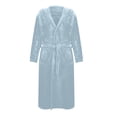thumbnail image 2 of SHTXOZHI Men's Flannel Robe Warm Fleece HoodedSpa Bathrobe Winter Soft Robes with Pockets, 2 of 5