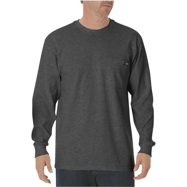 Dickies T-Shirt à Manches Longues pour Homme, Col Ras du Cou, Poids Lourd, 5TG, Charbon