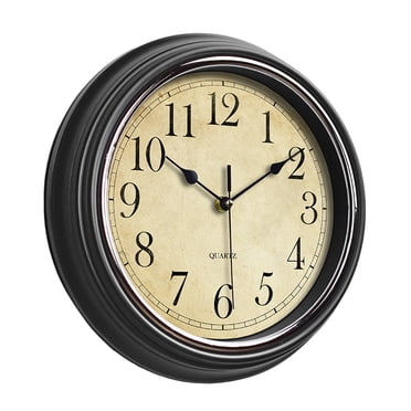 Flmtop Wall Clock Vintage Silent Non-ticking Battery Operated Hanging Clock for Living Room Home Decoration