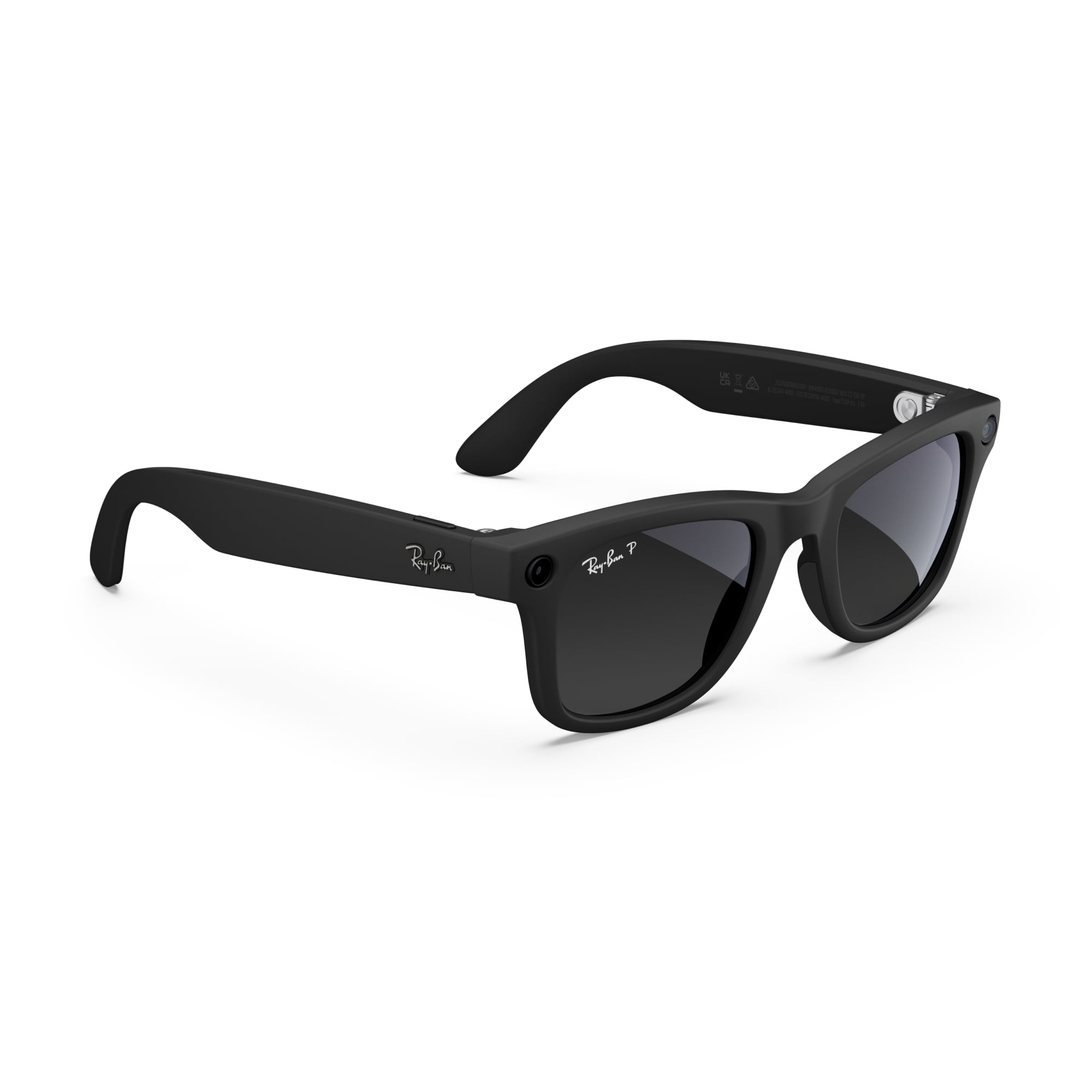 Ray-Ban | Meta Wayfarer (Gen 1) Large – Noir Mat, Verres Polarisés Dégradés Graphite