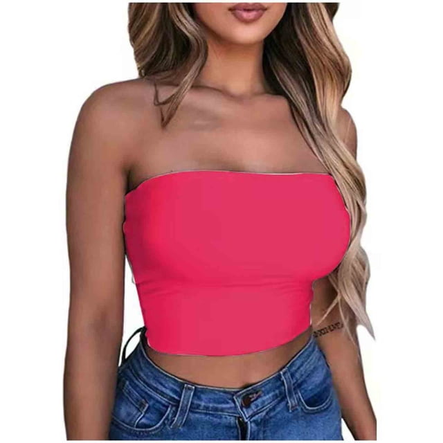Tube Tops, Womens Solid Color Sports Summer Fashion Casual Tube Tops