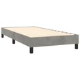 thumbnail image 2 of vidaXL Bed Frame Light Grey 100x190 cm Twin Velvet, 2 of 5