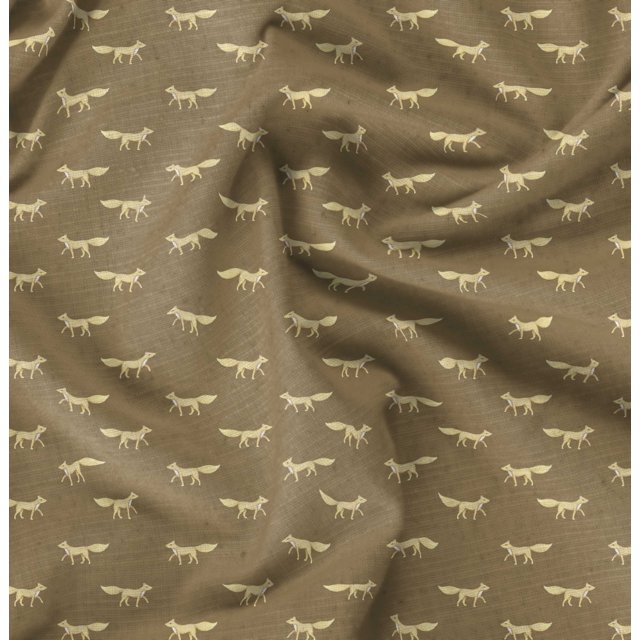 Soimoi Modal Satin Fabric Fox Animal Print Sewing Fabric Yard 42 Inch Wide