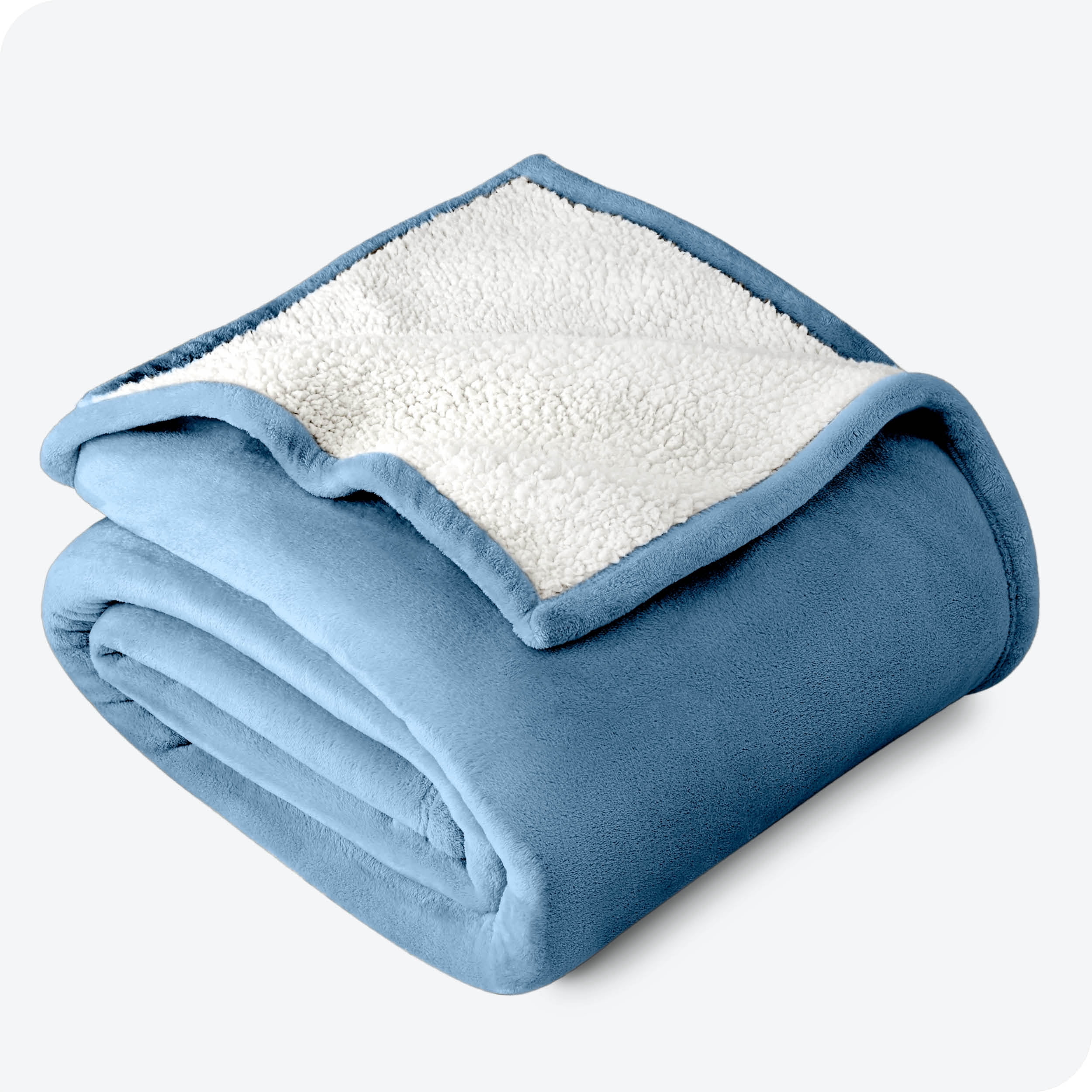 Bare Home Couverture de Lit en Sherpa Pelucheuse - Duveteuse et Douce - Réversible - Légère - Lit Simple/simple TG, Bleu Couronne