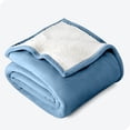 thumbnail image 1 of Bare Home Couverture de Lit en Sherpa Pelucheuse - Duveteuse et Douce - Réversible - Légère - Lit Simple/simple TG, Bleu Couronne, 1 of 7