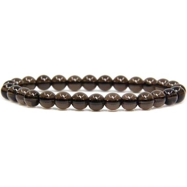 Natural A Grade Smoky Quartz Gemstone 6mm Round Beads Stretch Bracelet 7" Unisex