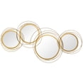 thumbnail image 1 of HOMCOM Metal Wall Art Mirror Decor Modern Wall Sculpture, Gold, 1 of 10