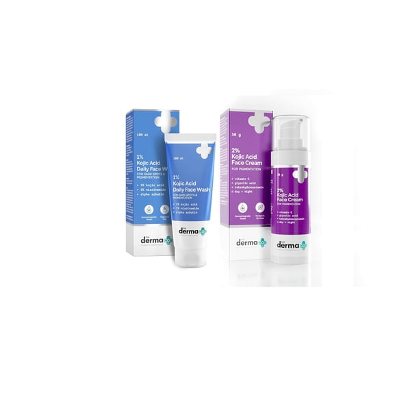 The Derma Co 1% Kojic Acid Face Wash, 100ml & 2% Kojic Acid Cream ,30gm