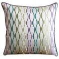 thumbnail image 1 of Multi Color Shams, Multicolor Embroidered Pillow Sham, 24x24 inch (60x60 cm) Pillow Sham, Square Jacquard Pillow Sham, Pillow Shams, Modern, Striped Pattern - Multicolor Waves, 1 of 4