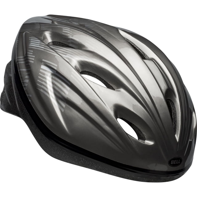 Bell Sports Cruiser™ Adult Bike Helmet in grey featuring thirteen ventilation slots and no-pinch buckles for quick adjustment, designed for solid protection and comfort while cycling, compliant with CPSC safety standards.