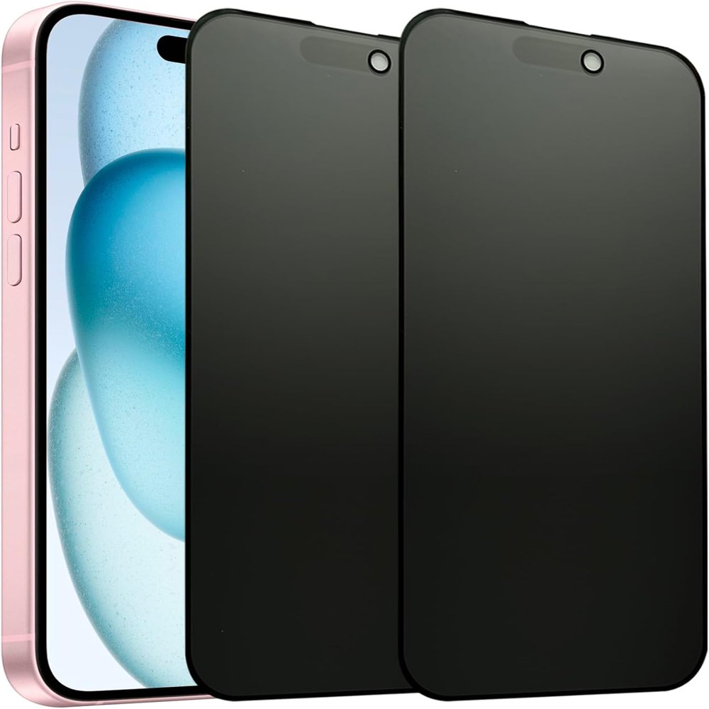 POINTERTECK Privacy Screen Protector for iPhone 15 Plus – Anti-Peeping  Matte Finish  9H Hardness