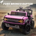 thumbnail image 2 of 24V 2 Seater Ride on Cars for Big Kids, Licensed Ford Bronco Raptor Powered Ride on Toy Truck with Remote Control, Spring Suspension, Bluetooth, LED Light, Electric Car for Kids 3-8 Boys Girls, Pink, 2 of 8