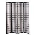 thumbnail image 1 of 68" X 1" X 70" 4 Panel Black Shoji And Wood Screen, 1 of 1