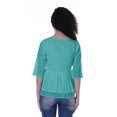 thumbnail image 3 of Moomaya Blouse Ethnique en Coton Peplum Col en V pour Femmes, 3 of 6