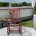 thumbnail image 2 of Outsunny Wooden Porch Rocking Chair Outdoor Patio Rocker Garden Single Leisure Reclining Seat Armchair Wine Red, 2 of 9