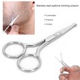 thumbnail image 3 of Facial Hair Scissors Small Scissors, Nose Hair Scissors Stainless Steel Rounded Tip Scissors for Eyebrows Nose Moustache Beard MJ-WB090, 3 of 9