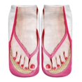 thumbnail image 1 of 3D Pattern Manicure Print Socks Flip Flop Funny Hidden Running Socks for Women, 1 of 8