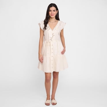 Devoted, Floral Embroidered Dress, Sizes XS-XL