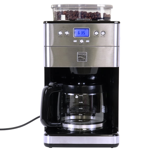 Kenmore Elite Machine à Café 12 Tasses avec Moulin à Meules, Café Fraîchement Moulu pour des Infusions Parfaites