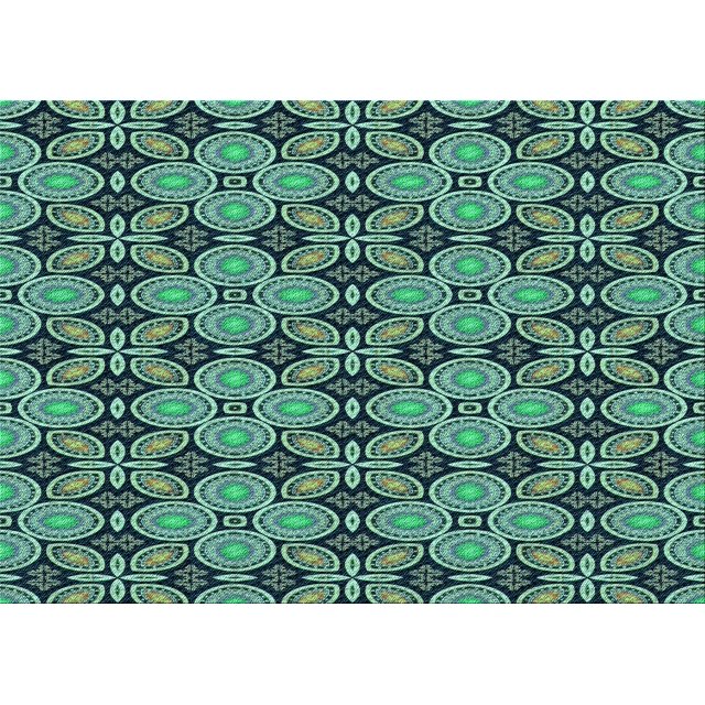 Ahgly Tapis Rectangulaire Lavable en Machine Intérieur Transitionnel Bleu Profond, 5 Pieds x 7 Pieds