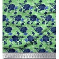thumbnail image 1 of Soimoi Green Rayon Fabric Leaves,Insect & Floral Artistic Decor Fabric Printed BTY 42 Inch Wide, 1 of 3