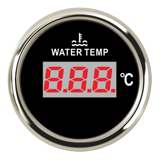 52mm Digital Water Temp Gauge LCD Water Temperature Gauge Temp Meter With Sensor 3/8 NPT Racing For Car Marine Boat