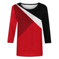 thumbnail image 2 of Birdeem Mode Femme Manches Courtes Col Rond Rétro Imprimé Haut Ample Blouse Manches Trois-Quarts, 2 of 4