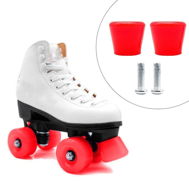 Langgg 2x Patins en Ligne Freins à Roulettes Bloc Antidérapant Butée de Sécurité Rouge