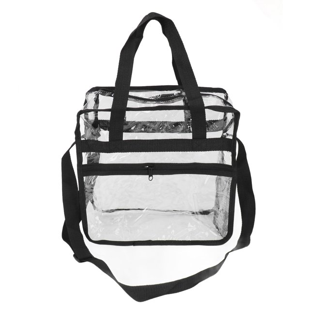 Sac à Main Transparent Grande Capacité, Sac Fourre-Tout Transparent Décontracté Imperméable Visible à l'Intérieur Double Fermetures Éclair pour la Plage