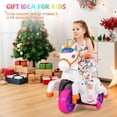 thumbnail image 2 of Costway 12V Kids Ride on Unicorn Toy with  Training Wheels Music One-button Start Horse Toy Multicolor, 2 of 10