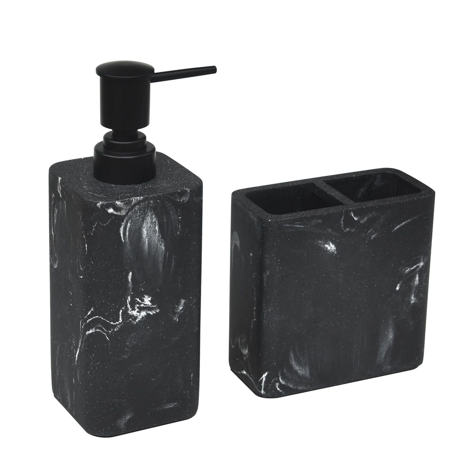 hometrends Distributeur de lotion en marbre noir, distributeur de savon, 1 pompe à lotion en grès, pompe à savon pour cuisine, salle de bain ou hôtel