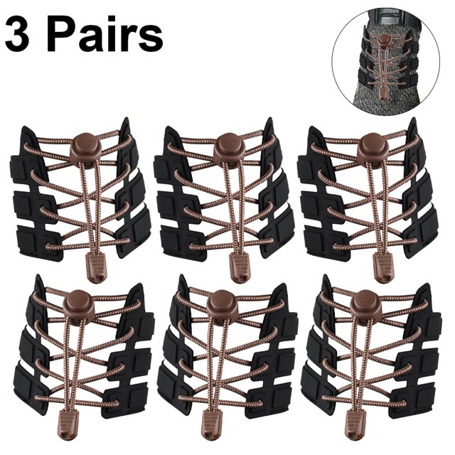 3 Paires de Lacets Élastiques Sans Nœud, Lacets Ajustables en Caoutchouc Sans Nœud