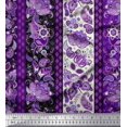 thumbnail image 1 of Soimoi Modal Satin Fabric Stripe & Paisley Print Fabric by Yard 42 Inch Wide, 1 of 3