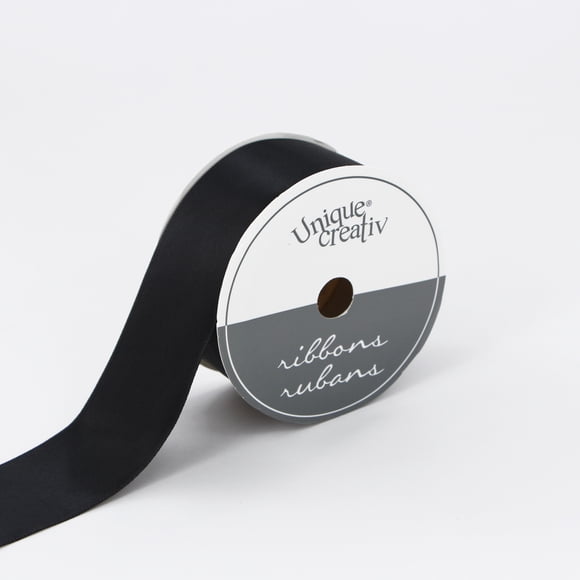 UNIQUE CREATIV Satin Ribbon Black 38 mm (1.5 in) × 3.65 m (1½ in × 4 yd), 3.66 m (12 ft)