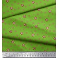 thumbnail image 2 of Soimoi Green Rayon Crepe Fabric Red & Blue Star Fabric Prints By Yard 46 Inch Wide, 2 of 3