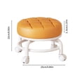 thumbnail image 3 of Orange Portable Multifunctional Wheeled Stool Rolling Design Durable Pu Leather Lightweight For Home Office Universal Seating Solution #575PA, 3 of 8