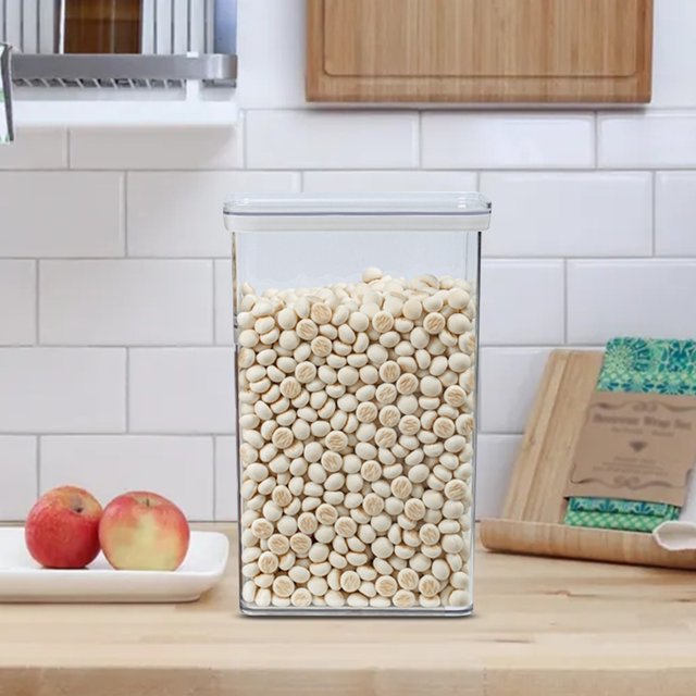 Rbaofujie Airtight Cereal Storage Container With Lids, Clear 3.4L Airtight Kitchen Food Storage Container for Grain,, Flour, Rice, Nut, Snacks Clearance Items