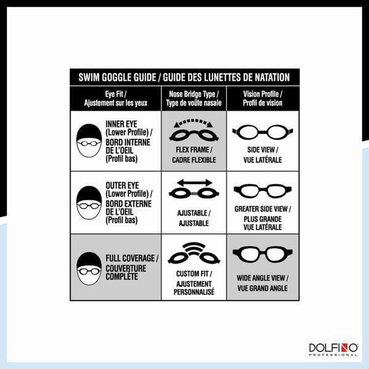 Lunettes de sports nautiques pour adultes Dolfino Pro Axis - Bleu / Clair