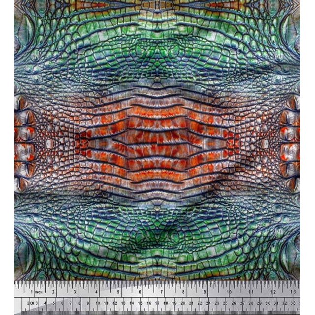 Soimoi Cotton Duck Fabric Snake Animal Skin Decor Fabric Printed Yard 42 Inch Wide