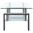 thumbnail image 3 of vidaXL Table Basse Gris et Transparent 95x55x40 cm Verre Trempé, 3 of 5