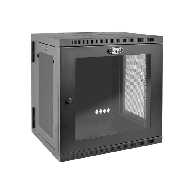 Tripp Lite 12U Wall Mount Rack Enclosure Server Cabinet with Acrylic Glass Door, Hinged Back, 24.5 in. Deep, UPS-Depth (