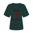 thumbnail image 3 of Haut de Sapin de Noël Femme Décontracté Col Rond Manches Courtes T-shirt Imprimé Sapin de Noël Haut, 3 of 6