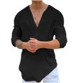 thumbnail image 1 of Birdeem Chemise Décontractée pour Hommes, Col en V, Manches Longues, Respirante, 1 of 6